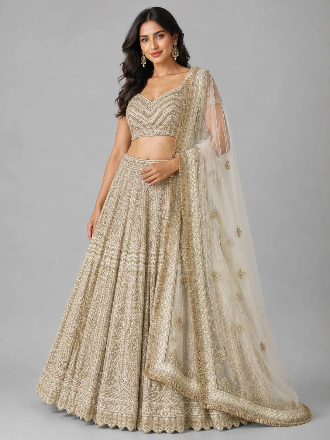 ivory designer lehenga