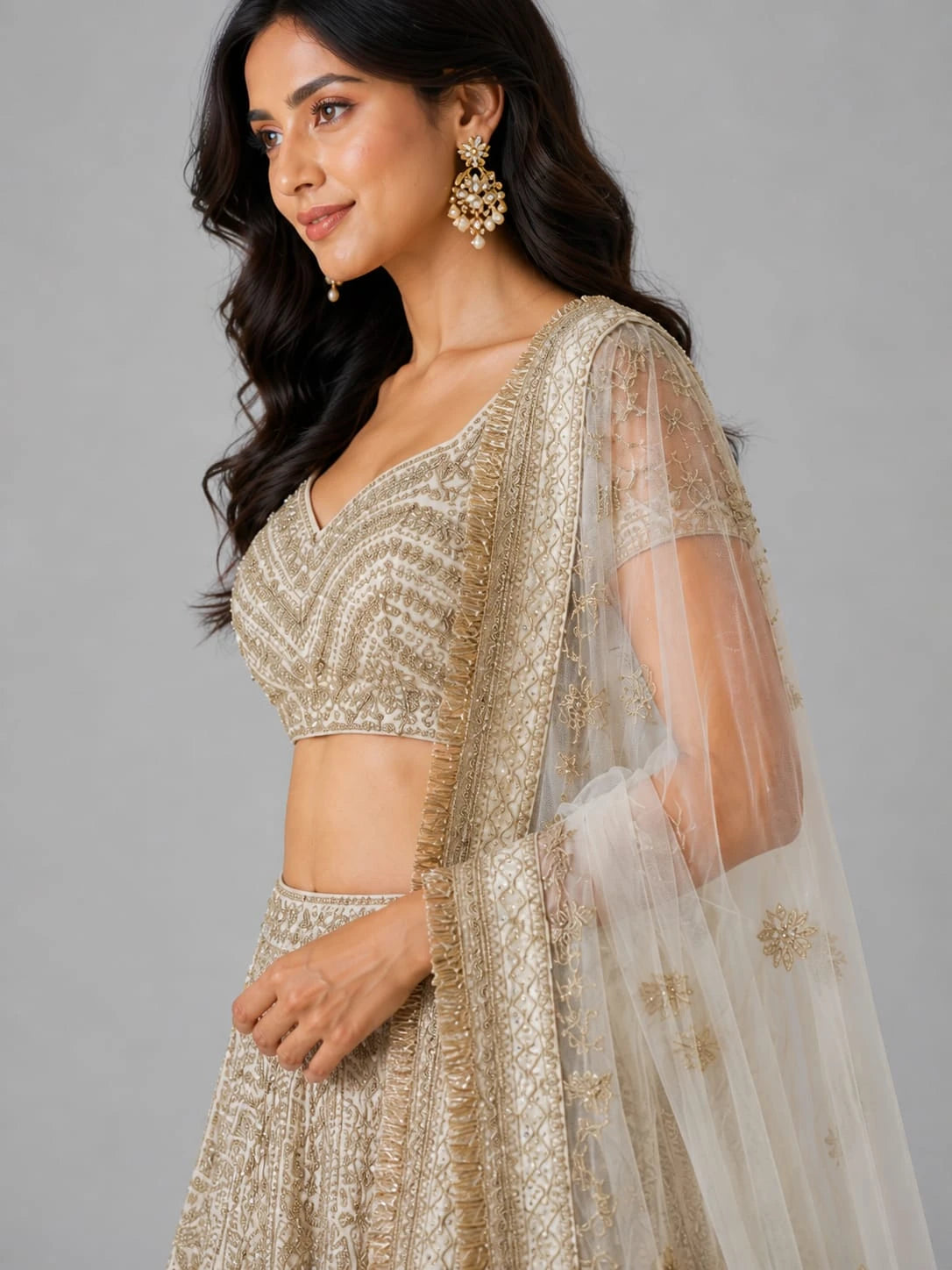 ivory designer lehenga
