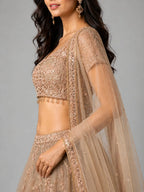 designer peach lehenga
