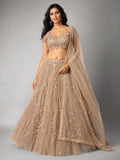designer peach lehenga