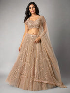 designer peach lehenga
