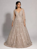 designer peach gown
