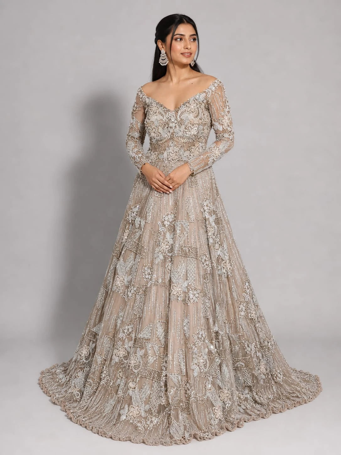 designer gold gown