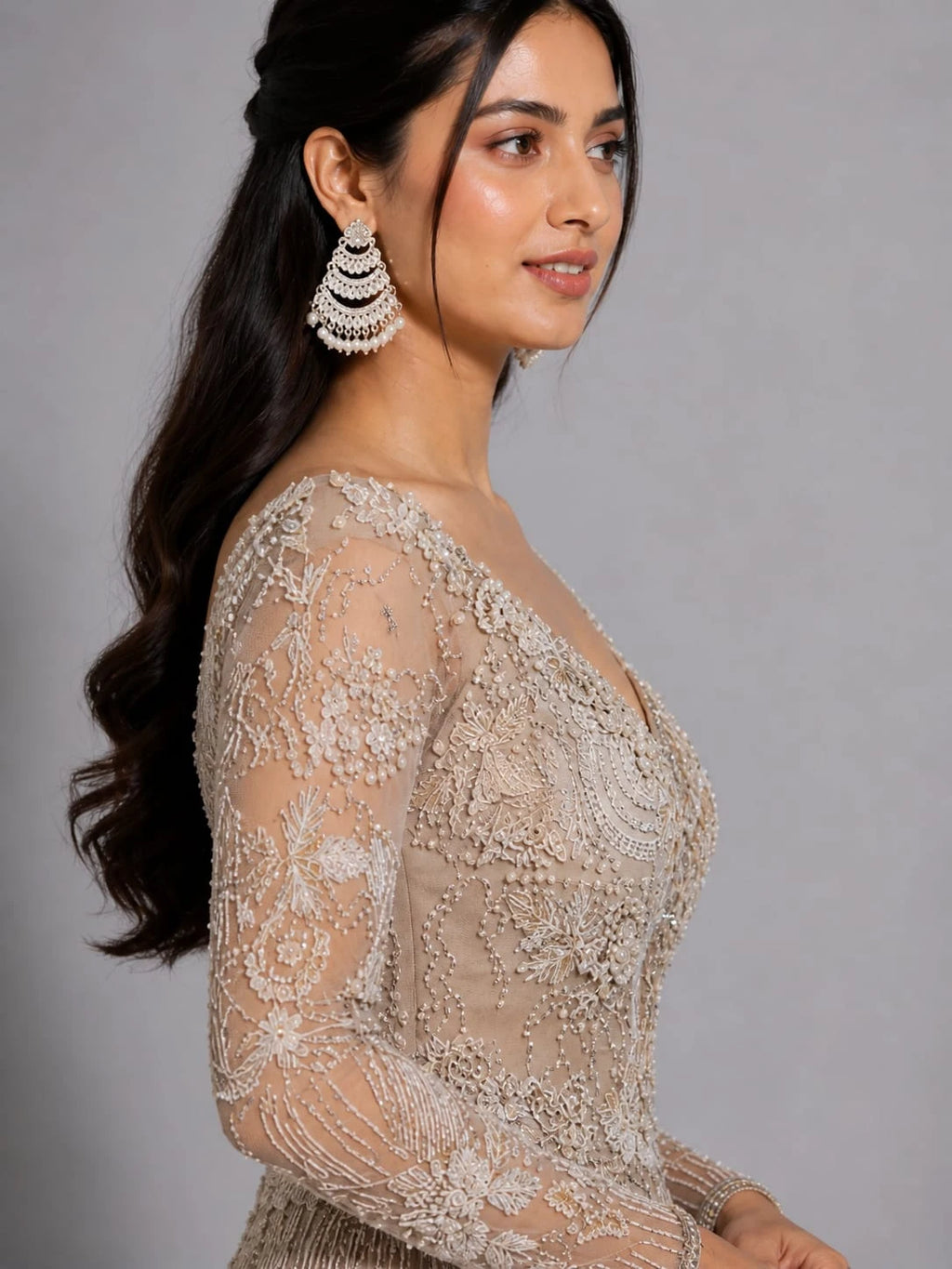 designer gold gown