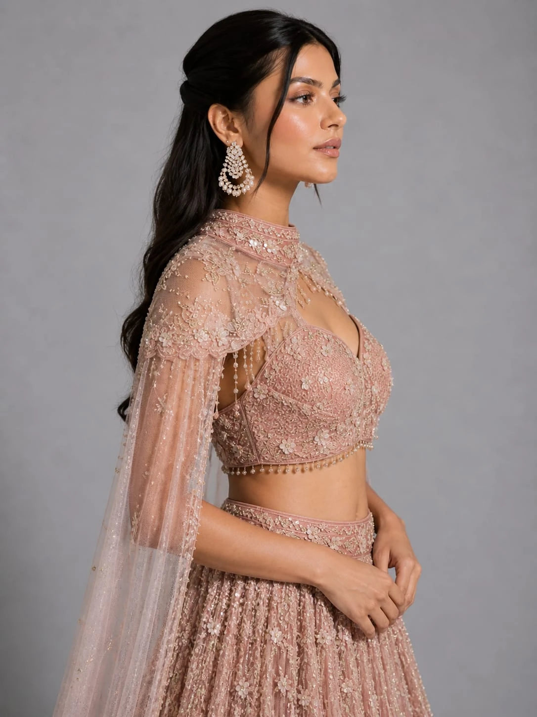 designer lavender lehenga
