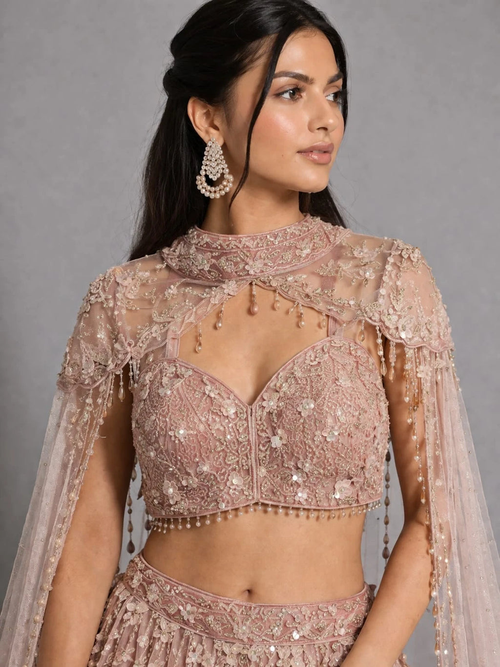 designer lavender lehenga