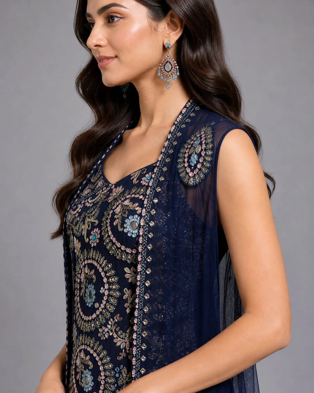 blue sharara shrug