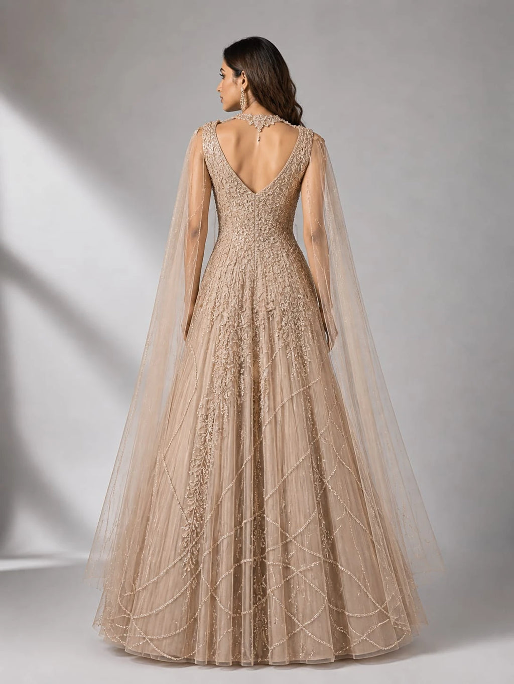 pink net gown