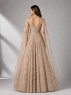 pink net gown