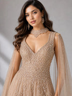 pink net gown