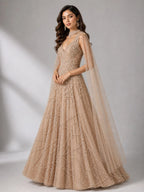 pink net gown