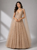 pink net gown