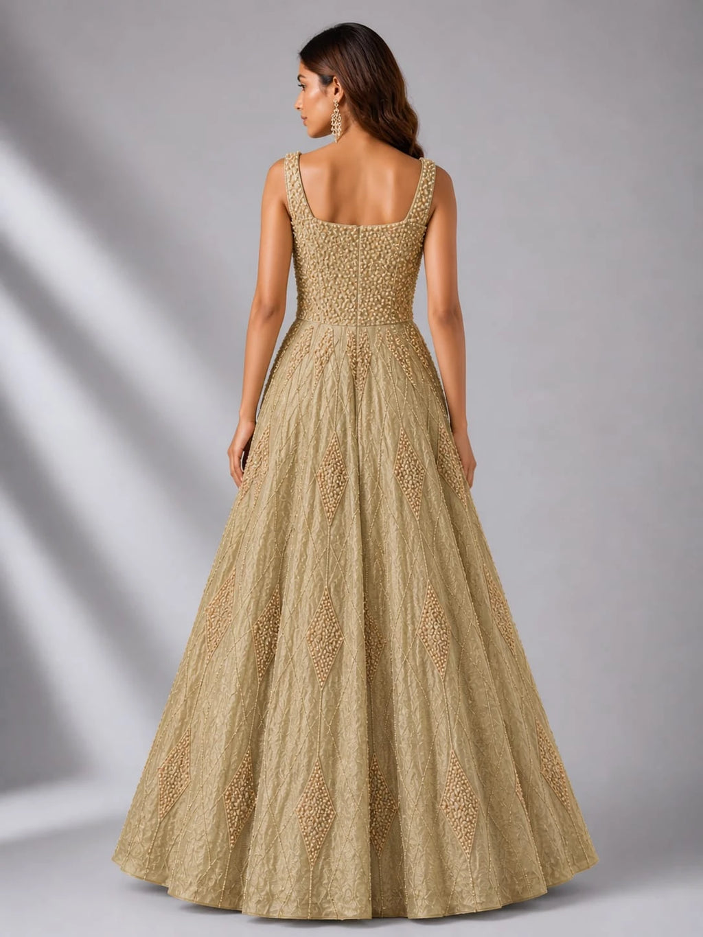 gold net gown
