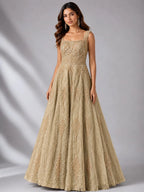 gold net gown