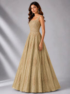 gold net gown