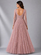 pink net gown women