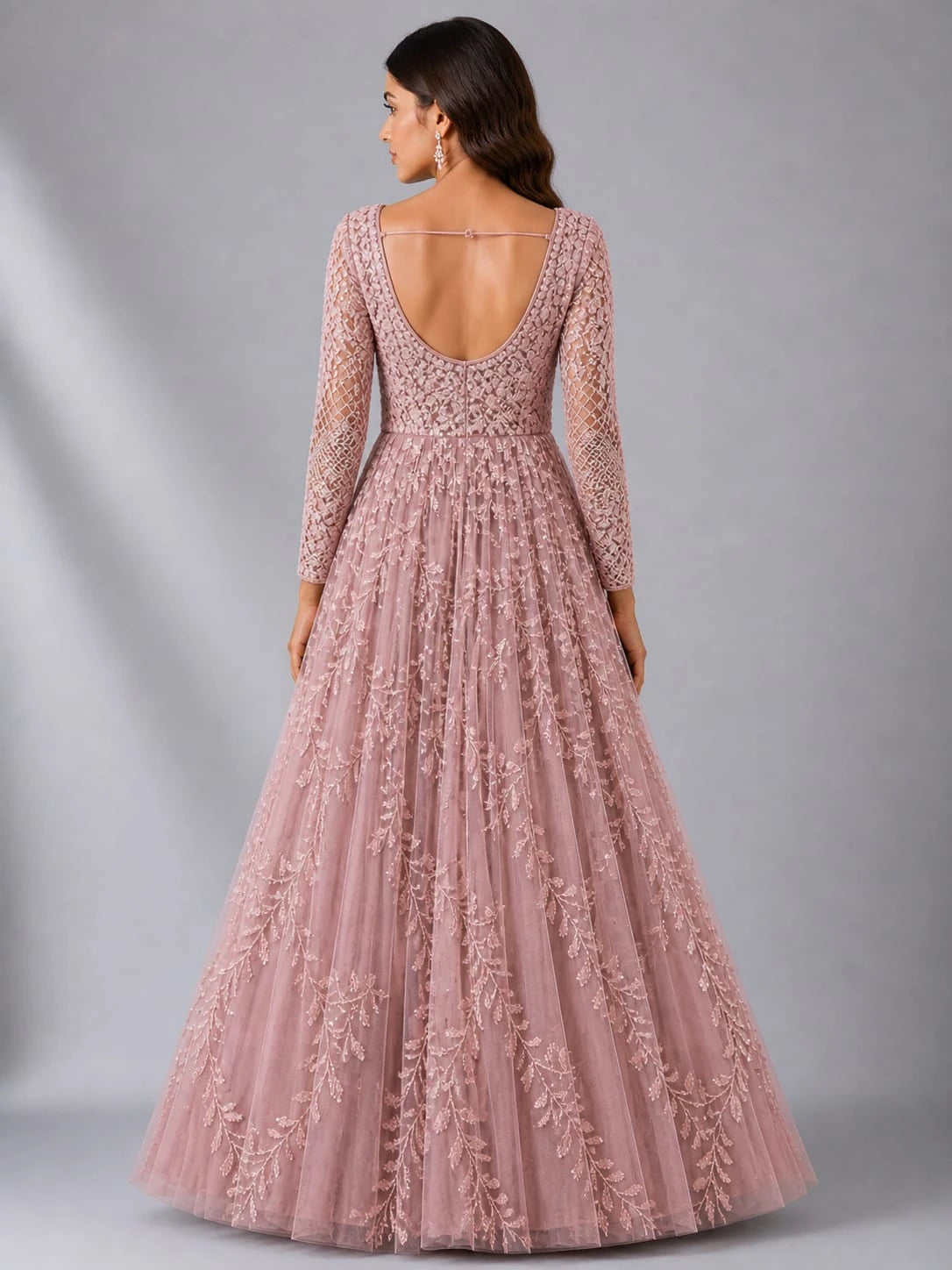 pink net gown women