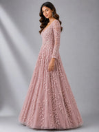 pink net gown women
