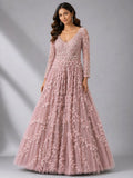 pink net gown women