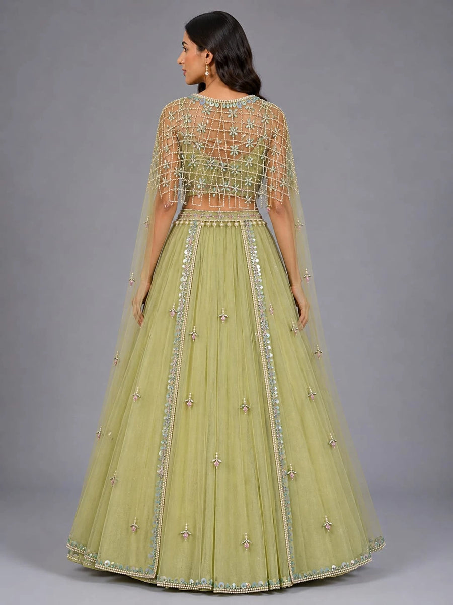 pista cape lehenga
