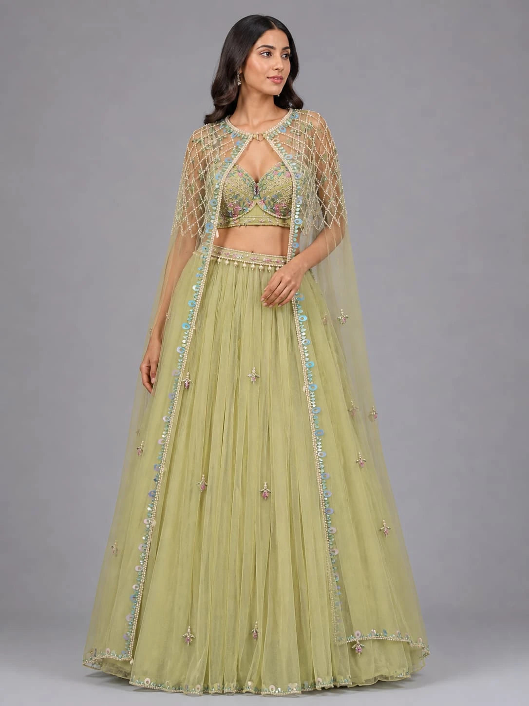 pista cape lehenga