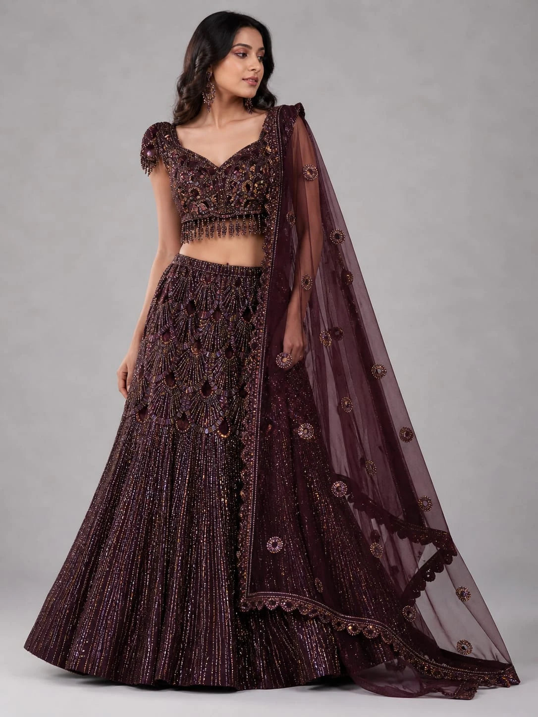 chocolate brown lehenga