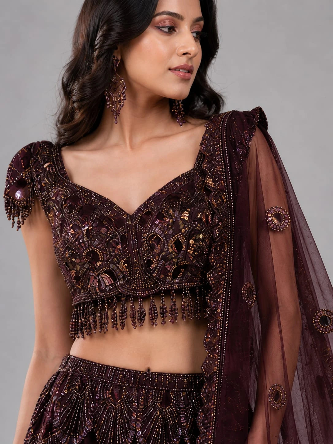 chocolate brown lehenga