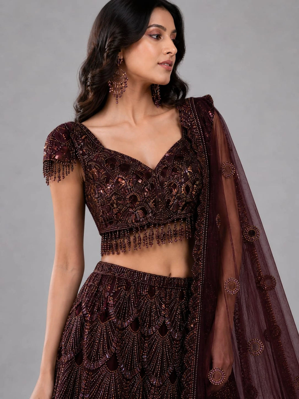 chocolate brown lehenga