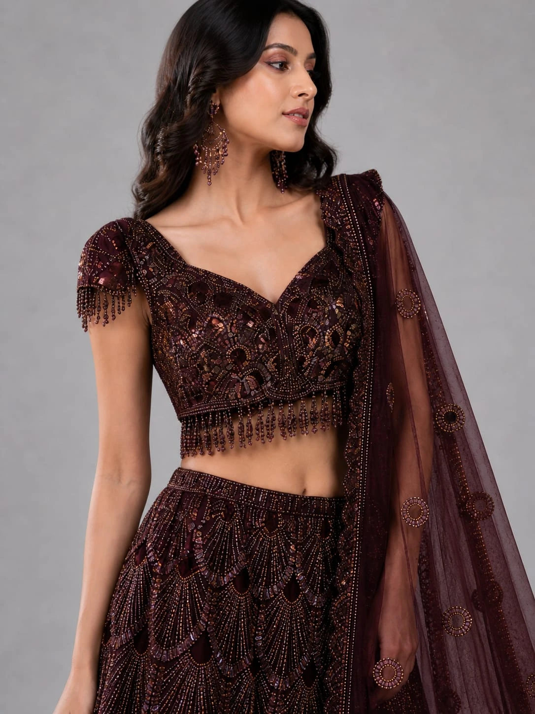 chocolate brown lehenga