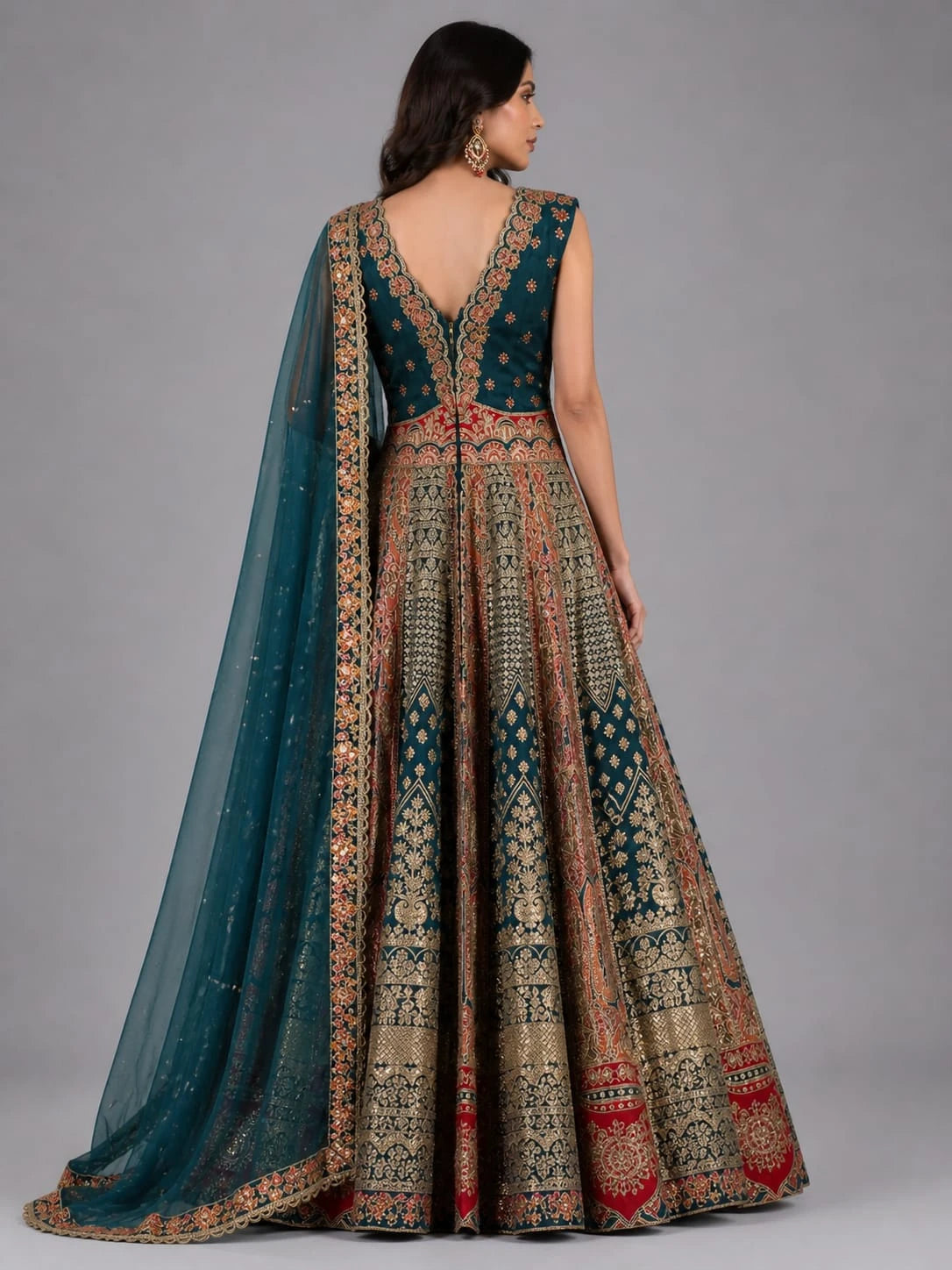 heavy border lehenga