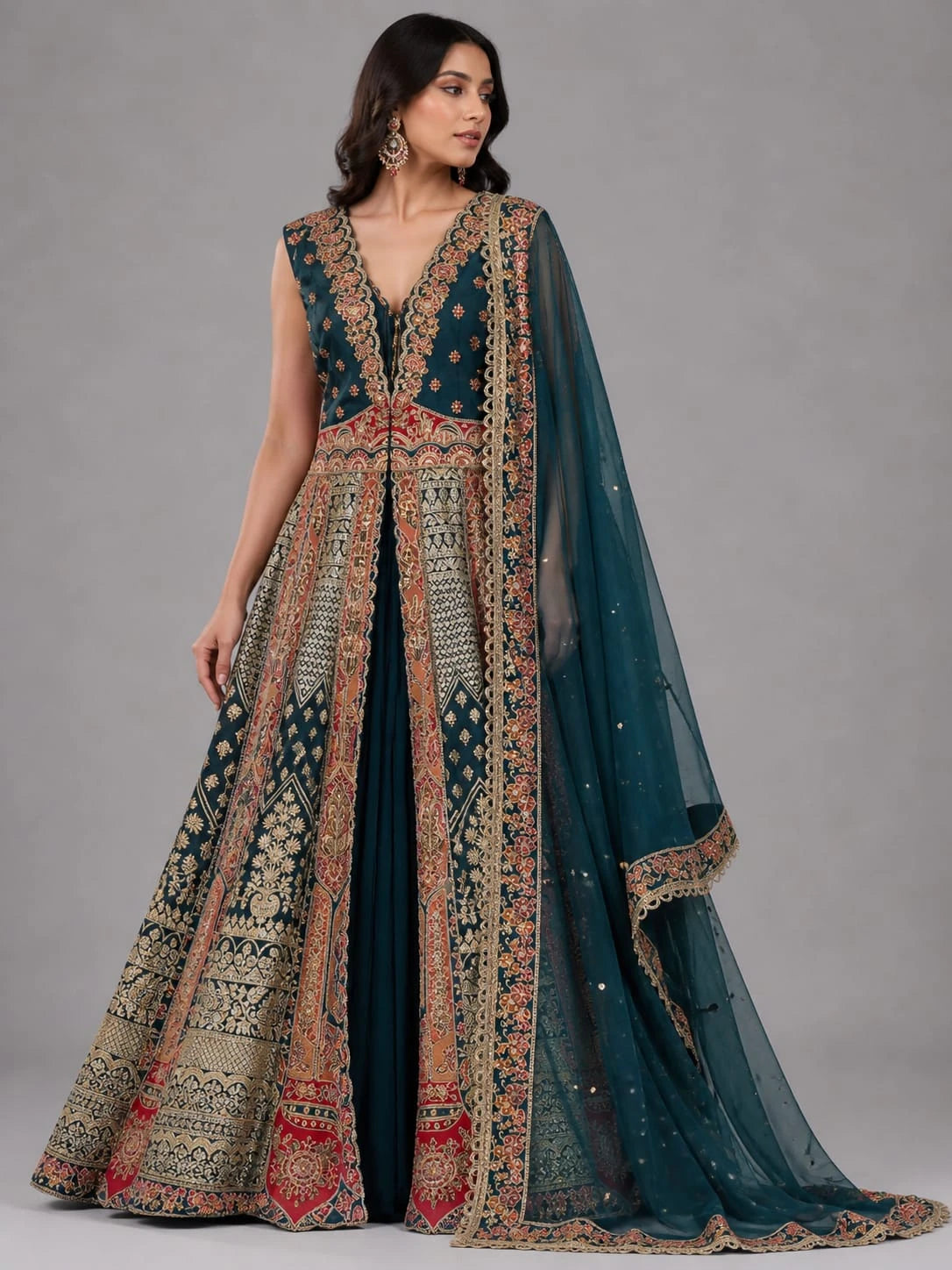 heavy border lehenga
