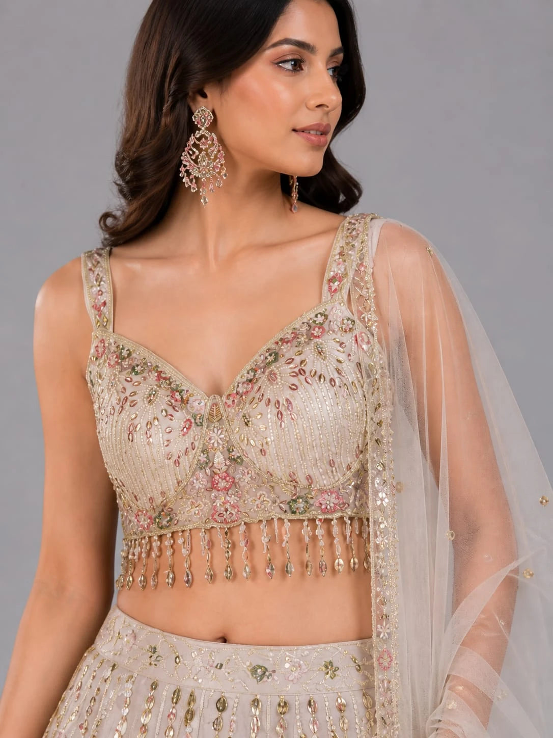 white floral lehenga set
