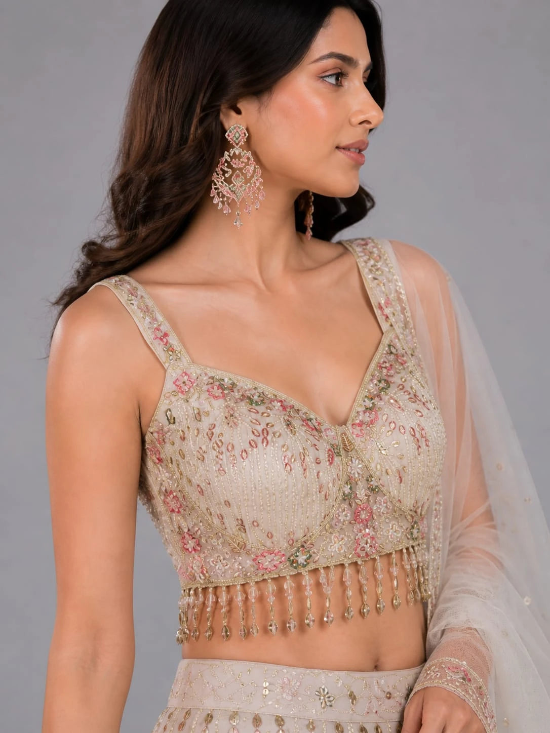 white floral lehenga set