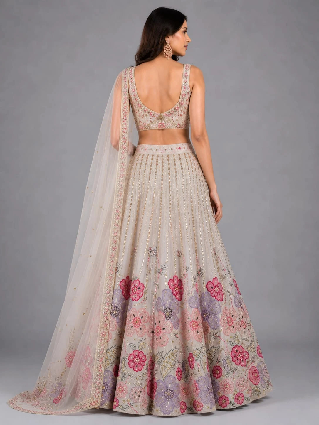 white floral lehenga set