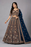 navy blue ethnic wear lehenga
