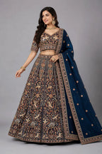 navy blue ethnic wear lehenga