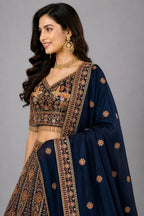 navy blue ethnic wear lehenga