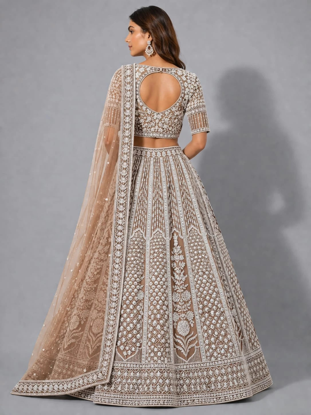 thread work lehenga