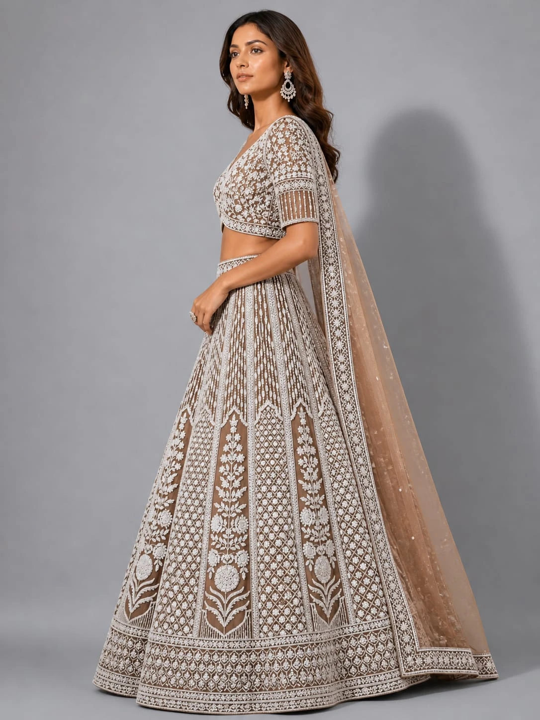 thread work lehenga