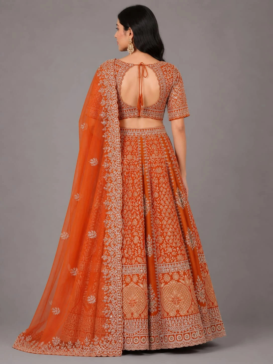 rust ethnic outfit