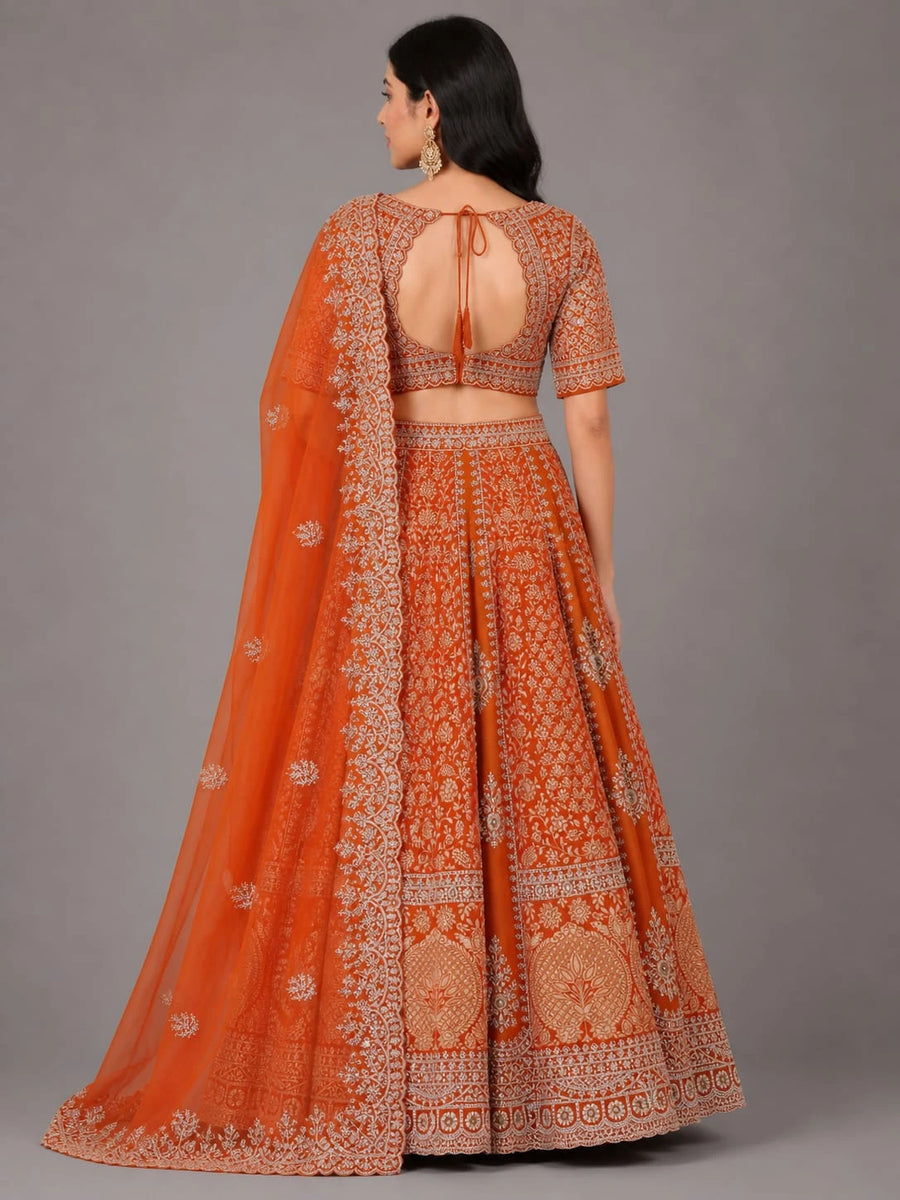 rust ethnic outfit