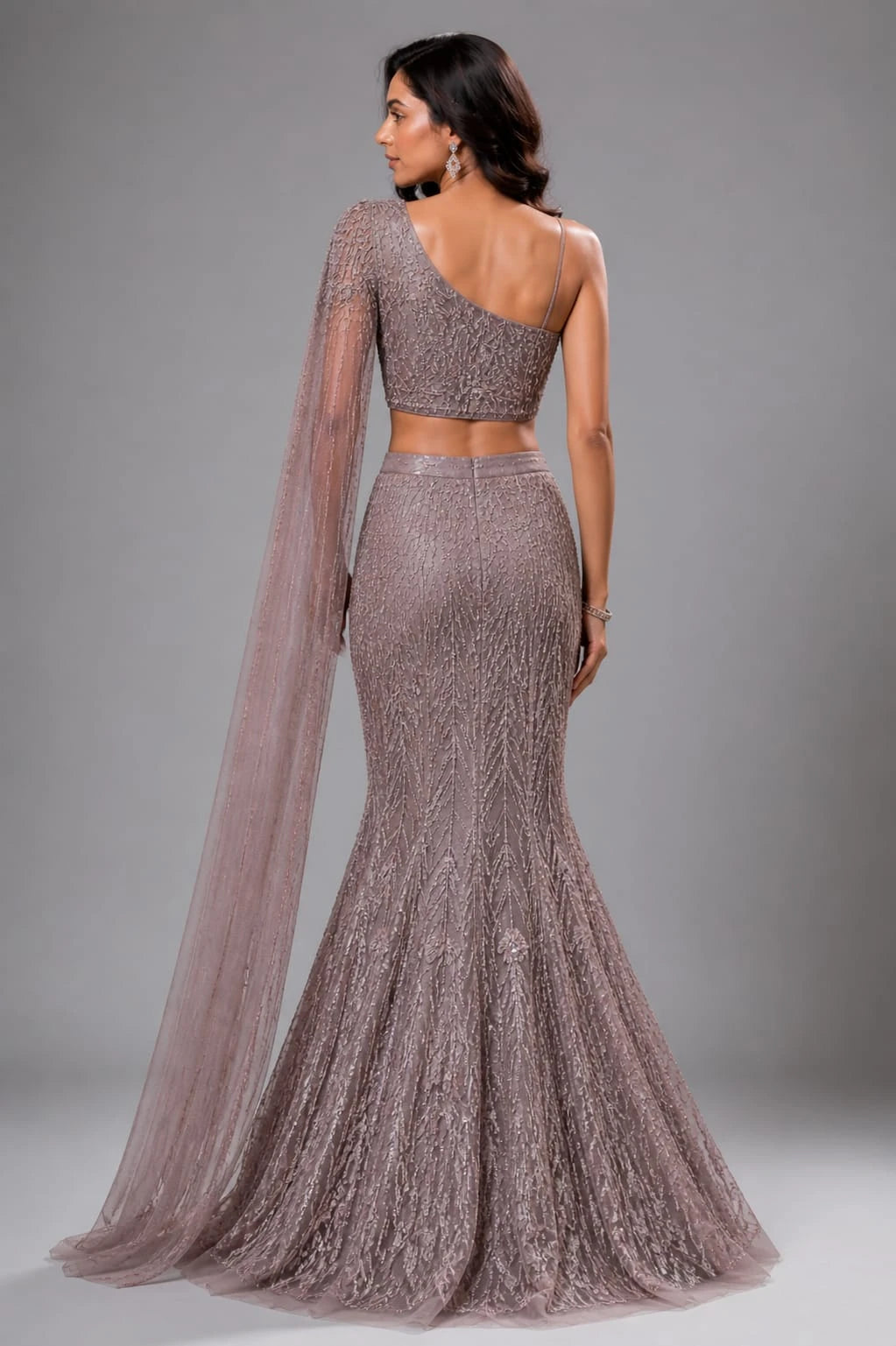 brown modern lehenga set