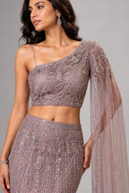 brown modern lehenga set