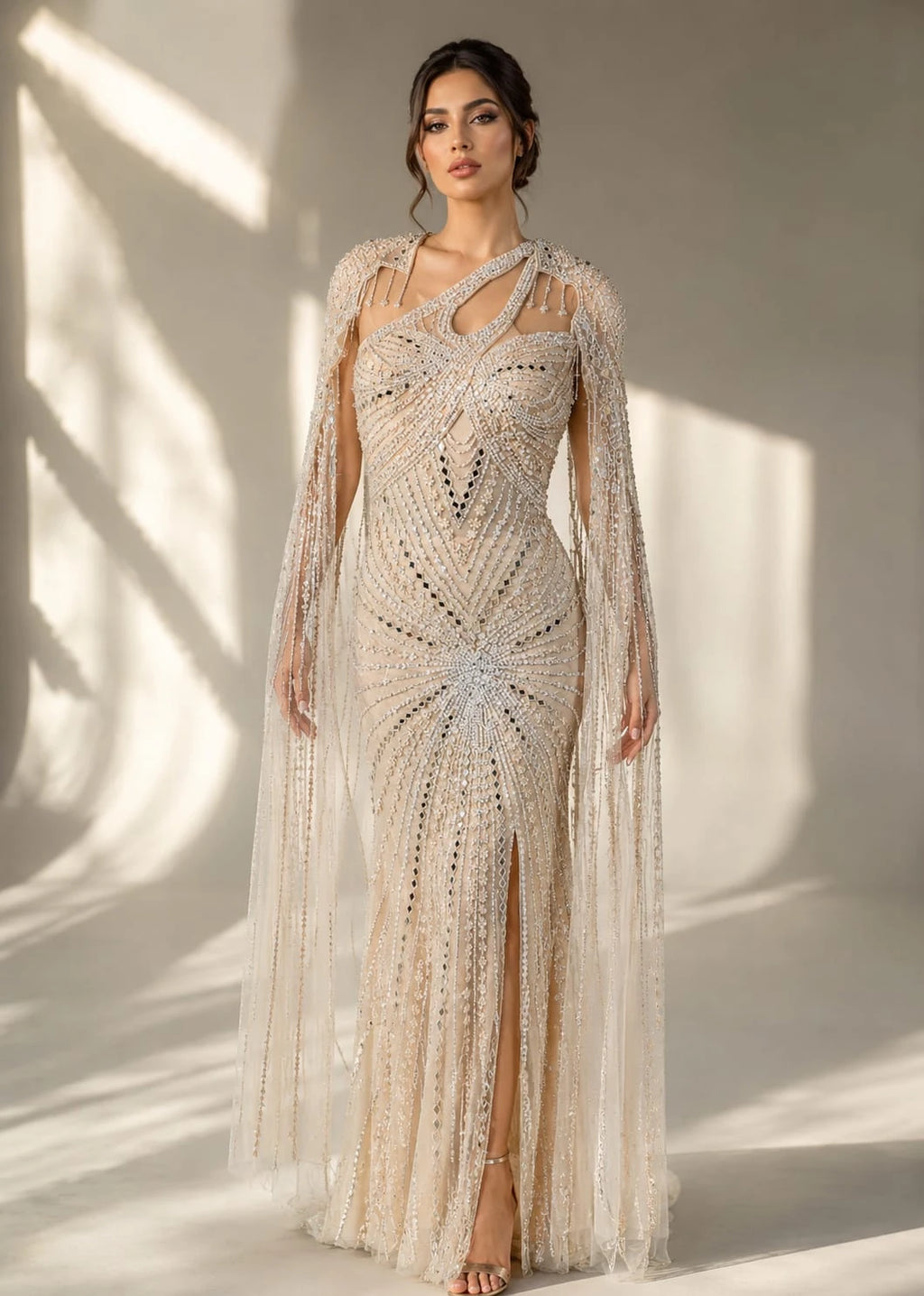 peach western dress gown
