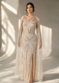 peach western dress gown