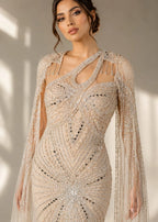 peach western dress gown