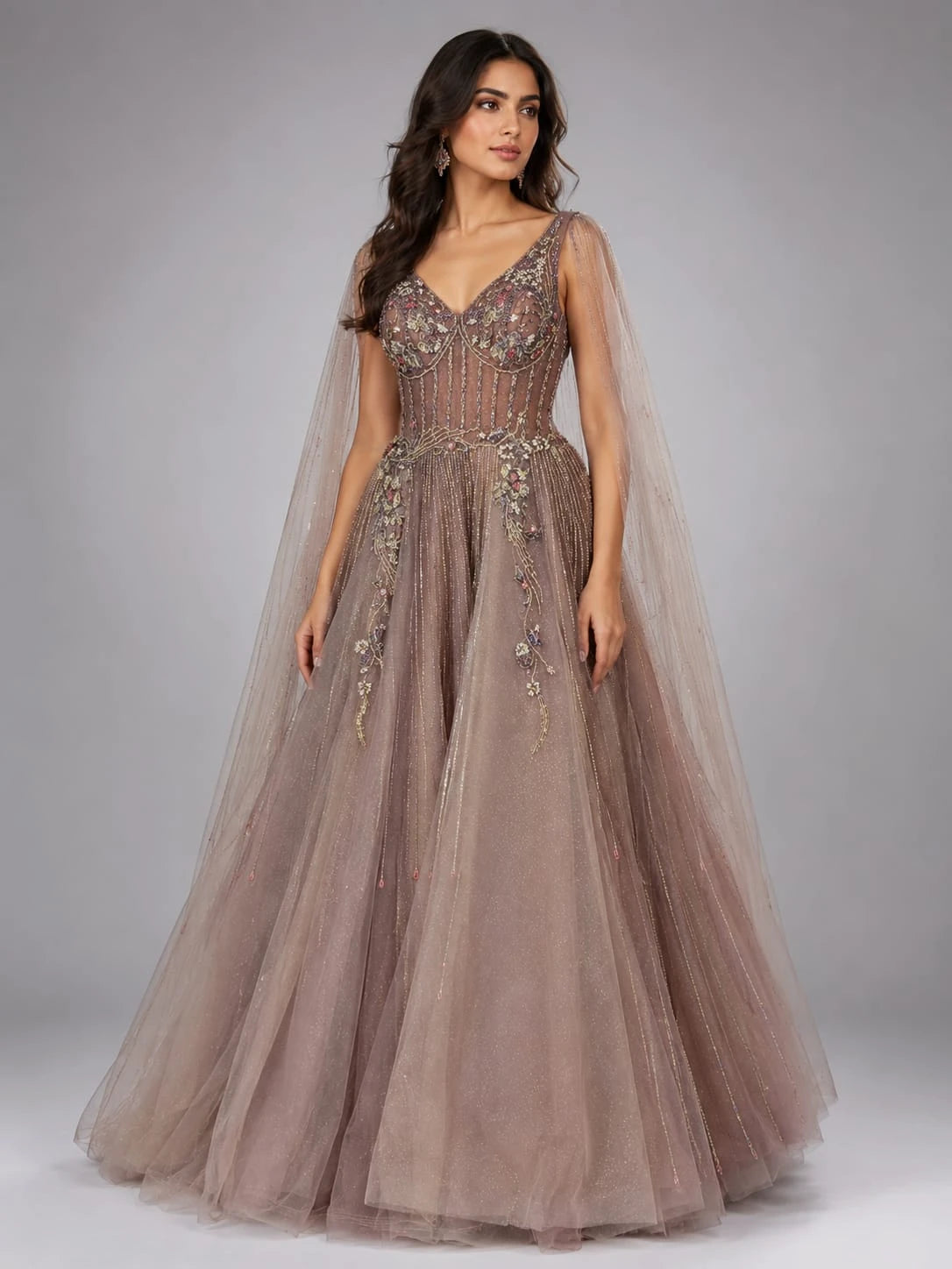 elegant mauve gown