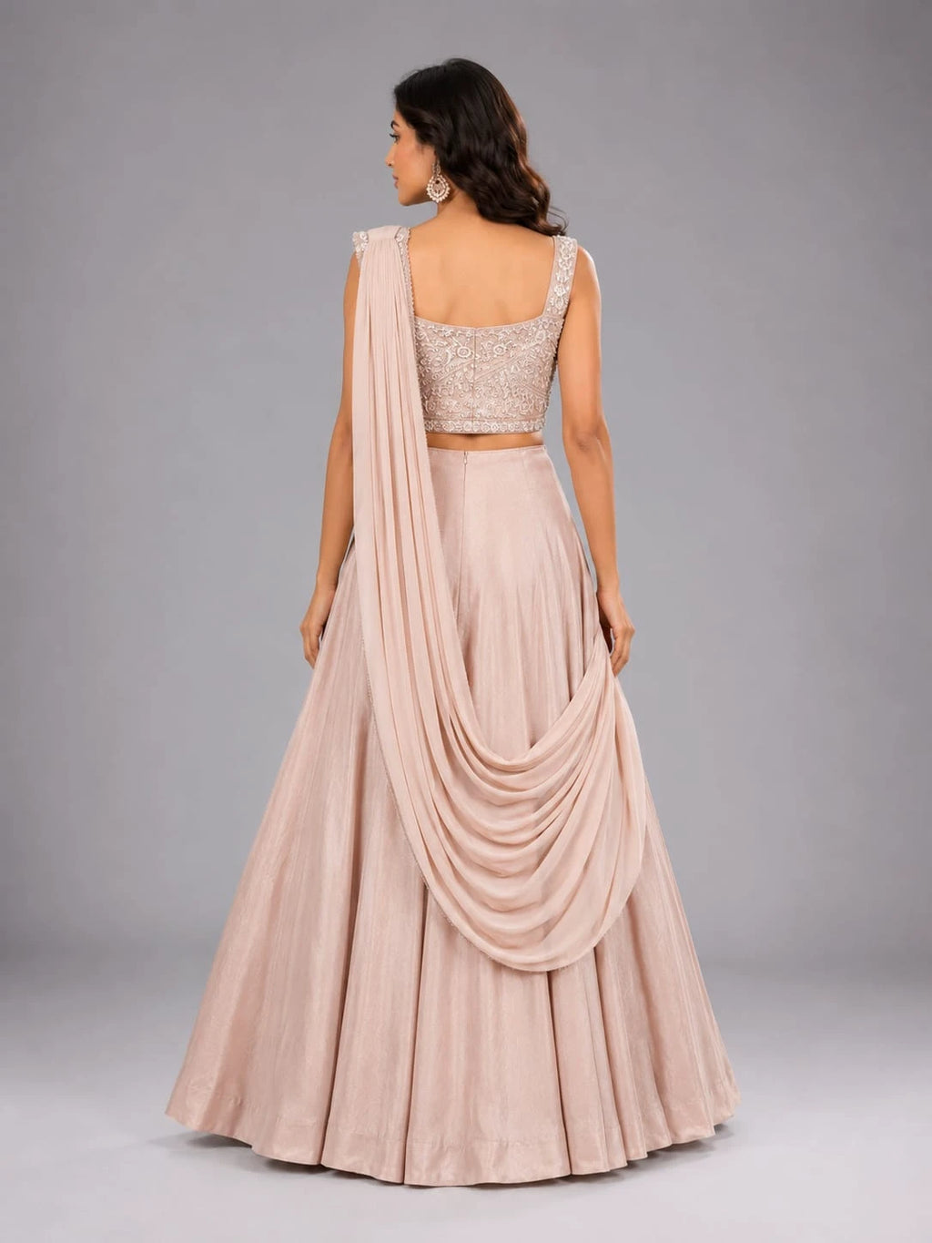 champagne lehenga 