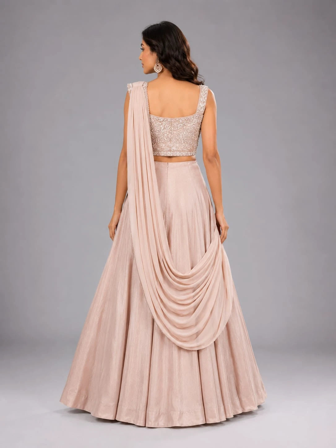 champagne lehenga 
