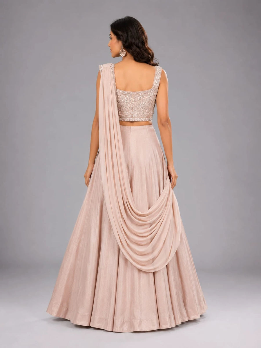 champagne lehenga 